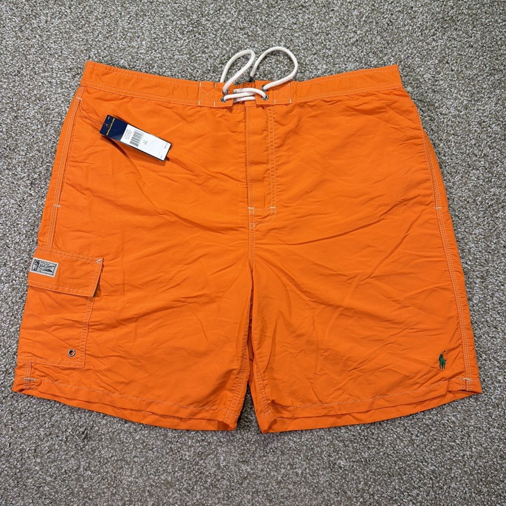 New With Tags Polo Ralph Lauren Swim Trunks 2XL Orange Classic
